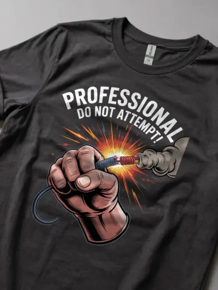 Funny Electrician Tee – Professional Do Not Attempt Design - Image 6
