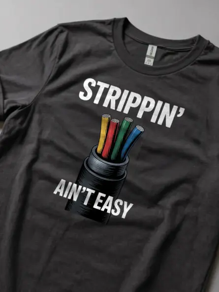 Funny Electrician T Shirt for Wire Stripping Pros - Image 6