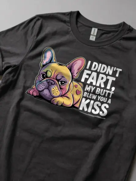 Funny French Bulldog Fart Shirt – Bold Rainbow Dog Humor Tee - Image 6