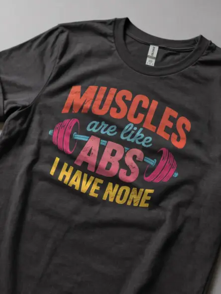 Funny Muscle Abs T-Shirt for Gym Humor - Image 6