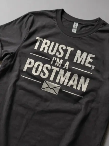 Funny Postman T-Shirt Trust Me Design - Image 9