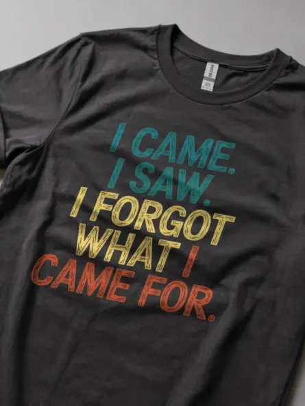 Funny Relatable T Shirt – I Came I Saw I Forgot Quote Meme Tee - Image 2