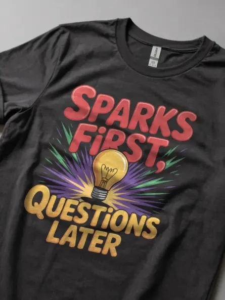 Funny Welding Shirt – Spark First, Questions Later Retro Tee for Tradesmen - Image 5
