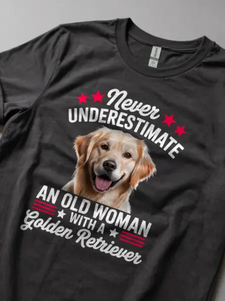 Golden Retriever Mom T-Shirt – Bold Patriotic Dog Lover Tee for Women - Image 5