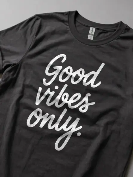 Good Vibes Only T-Shirt – Minimalist Yoga Era Affirmation Tee - Image 5