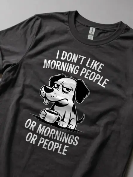 Grumpy Dog Coffee T-Shirt – Funny Anti-Morning Tee for Introverts - Image 5