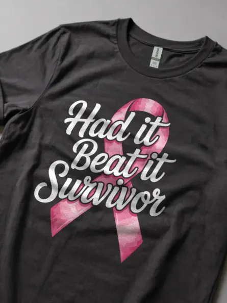 Had It Beat It Survivor Shirt – Watercolor Pink Ribbon Remission Tee - Image 6