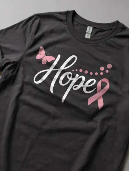 Hope Breast Cancer Shirt – Elegant Butterfly Ribbon Tee - Image 6