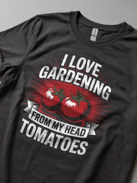 I Love Gardening From My Head Tomatoes T-Shirt - Image 6