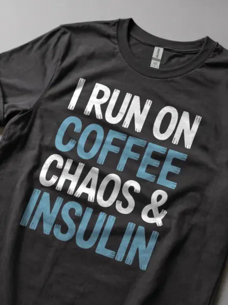 I Run on Coffee and Insulin Shirt – Funny Diabetes Awareness Graphic Tee - Image 8