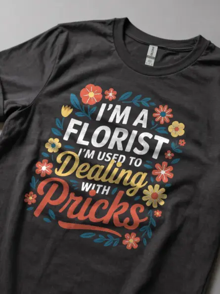 I’m A Florist I’m Used to Dealing with Pricks T-Shirt - Image 5