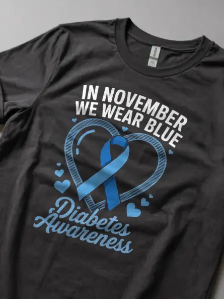 Empowering In November We Wear Blue Shirt – Diabetes Tee - Image 8