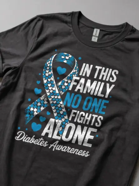 In This Family No One Fights Alone Diabetes Shirt – Bold Support Tee - Image 8