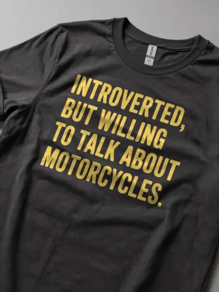 Bold Introvert Motorcycle T-Shirt – Vintage Humor for Bikers - Image 5