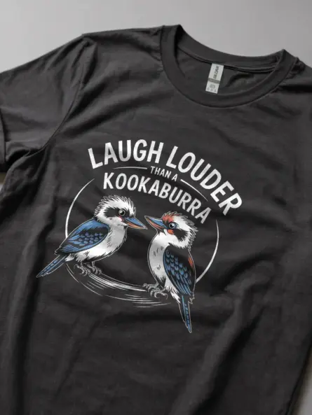Kookaburra Graphic T-Shirt for Bird Lovers – Laugh Louder Cartoon Wildlife Tee - Image 2