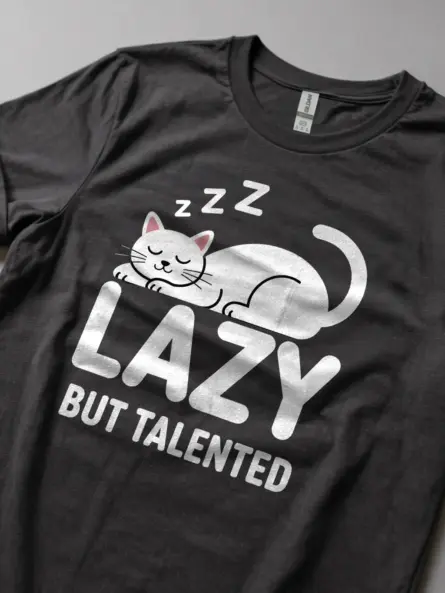 Lazy Cat Shirt – Funny & Minimalist Gift for Creative Students - Image 5