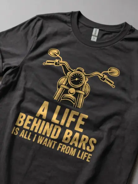 Life Behind Bars T-Shirt – Bold Retro Biker Art Tee - Image 5