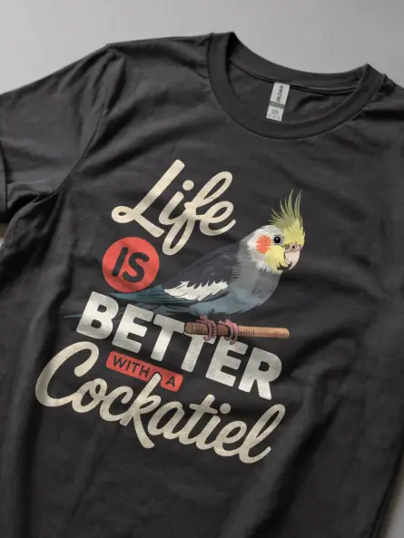 Life Is Better With a Cockatiel T-Shirt – Cute Graphic Tee for Bird Lovers - Image 2