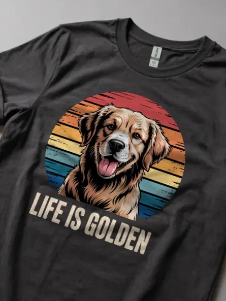 Life Is Golden Shirt – Retro Golden Retriever Tee for Dog Lovers - Image 5