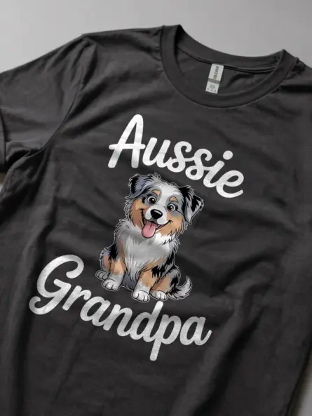 Cheerful Mini Aussie Mom Shirt – Aussie Grandpa Dog Tee - Image 6