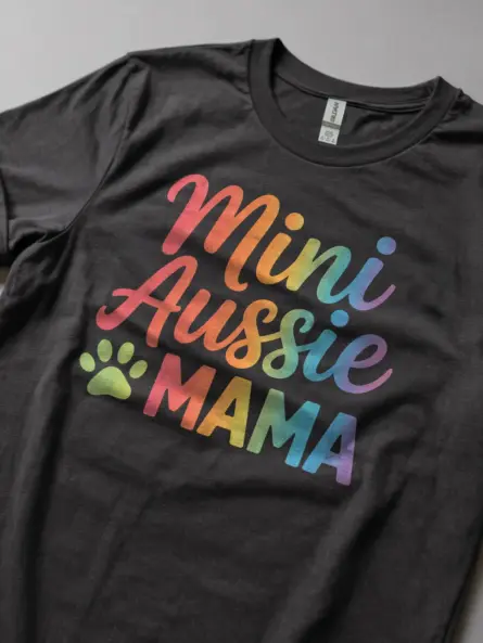 Mini Aussie Mom Shirt – Bold Rainbow Dog Mama Tee - Image 6
