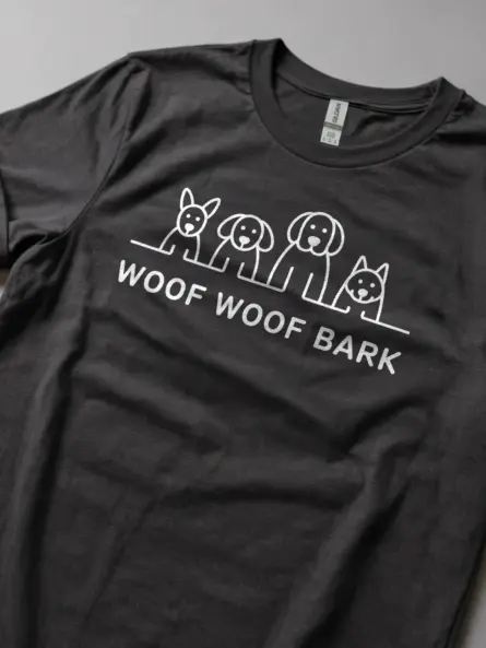 Minimalist Dog T-Shirt – Woof Woof Bark Tee for Pet Lovers - Image 5