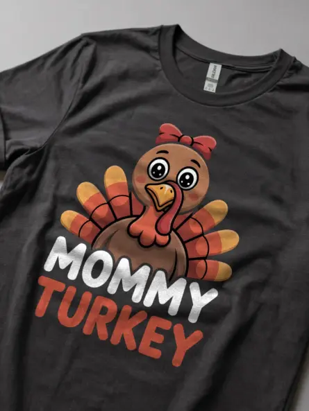 Mommy Turkey Shirt – Cute Thanksgiving Graphic Tee for Moms - Image 5