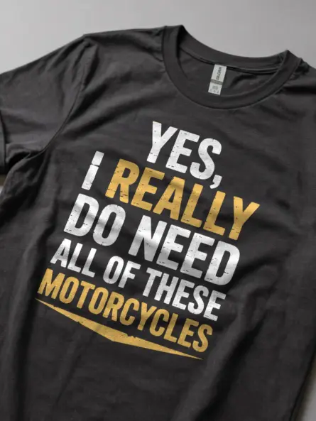 Bold Motorcycle Collector T Shirt with Vintage Humor Design - Image 5