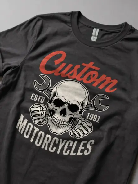 Bold Motorcycle Quote T-Shirt – Vintage Skull Wrench Garage Club Graphic - Image 5