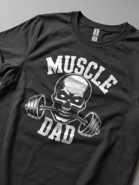 Muscle Dad Graphic Gym T-Shirt for Hardcore Fitness Fathers - Image 5