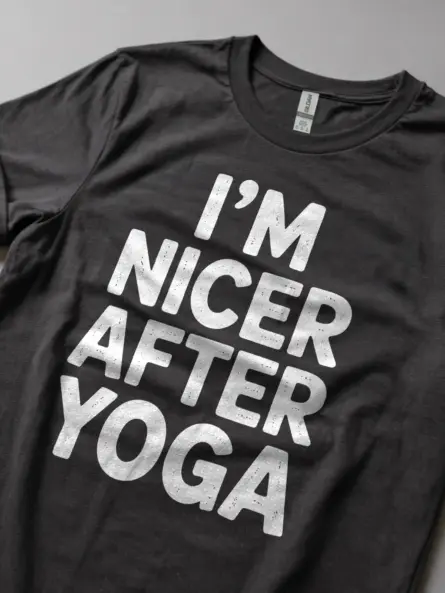 Nicer After Yoga Shirt – Funny Minimalist Self-Care Tee - Image 5