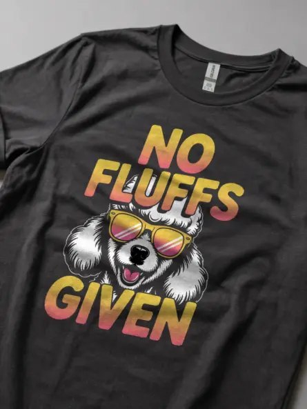 No Fluffs Given Poodle Shirt Bold and Funny Dog Mom Tee - Image 6