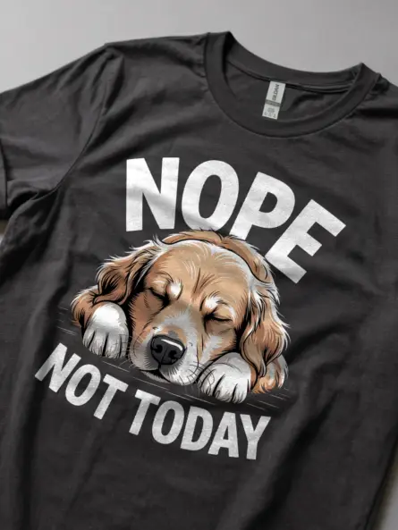 Nope Not Today Dog Shirt – Funny Lazy Golden Retriever Tee - Image 6