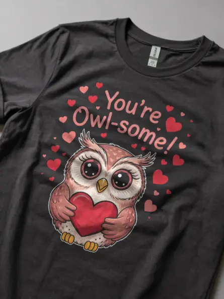 You're Owl-Some – Cute Owl-Some Valentine T-Shirt for Animal Lovers - Image 5