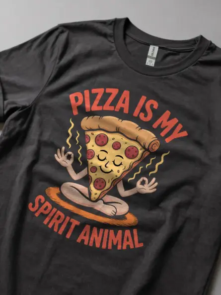 Funny Pizza Is My Spirit Animal Shirt – Quirky Zen Tee for Foodies - Image 5