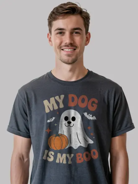 My Dog Is My Boo Halloween Ghost Dog T-Shirt - Image 6