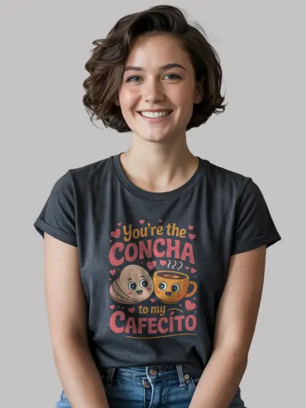 Lifestyle Dark Heather Concha to My Cafecito Shirt concha to my cafecito shirt