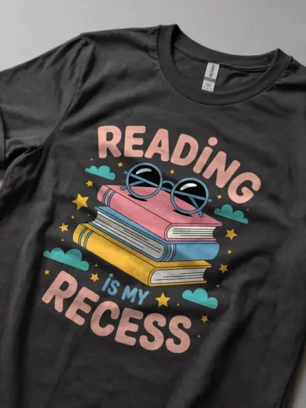 Reading T Shirt – Fun Reading Is My Recess Tee for Kids and Teachers - Image 5