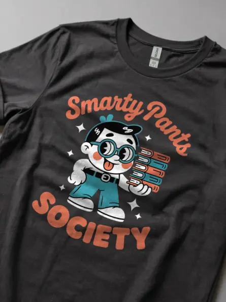 Retro Cartoon T Shirt – Smarty Pants Society Graphic Tee for Nerds - Image 5