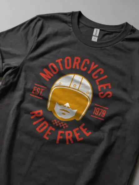 Ride Free T-Shirt – Vintage Motorcycle Helmet Graphic Tee - Image 5