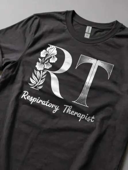 Dark Heather respiratory therapist t-shirt front view – respiratory therapist appreciation shirt