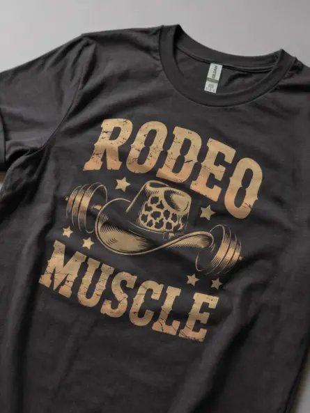 Rodeo Muscle T-Shirt – Vintage Western Cowboy Gym Shirt - Image 5