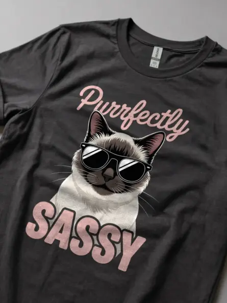 Purrfectly Sassy Cat T-Shirt for Pet Moms – Cool Siamese Tee - Image 5