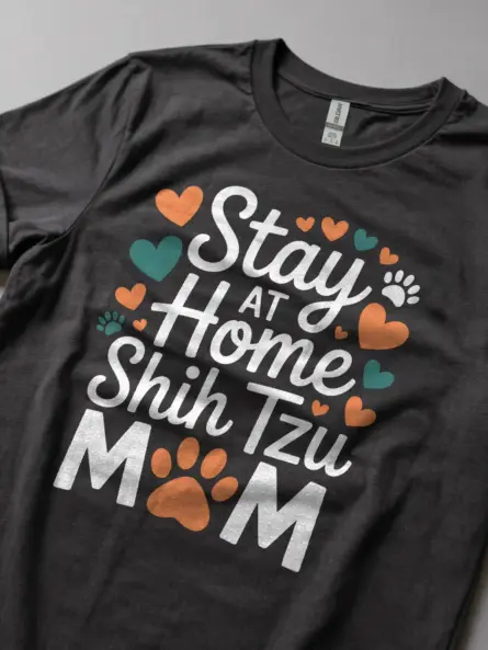 Stay at Home Dog Mom Shirt – Cute Shih Tzu Gift Tee for Pet Lovers - Image 6