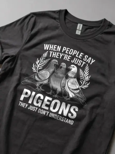 Stylized Pigeon Graphic T-Shirt for Birdwatchers and Urban Wildlife Fans - Image 5