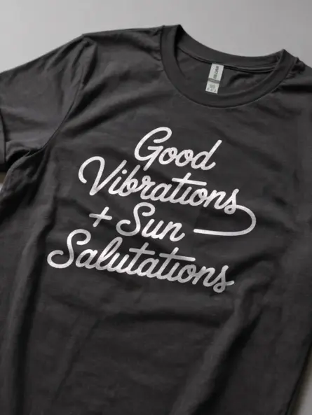 Sun Salutation T-Shirt – Good Vibrations Minimalist Yoga Tee - Image 5