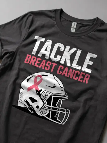 Tackle Breast Cancer Shirt – Bold Vintage Football Power Tee - Image 5