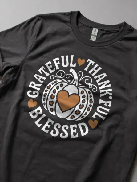 Thankful Grateful Blessed Shirt – Faith-Based Fall Fashion Tee - Image 5