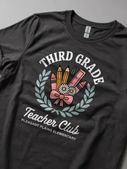 Third Grade Teacher Shirt – Vintage School Club Spirit Tee - Image 5