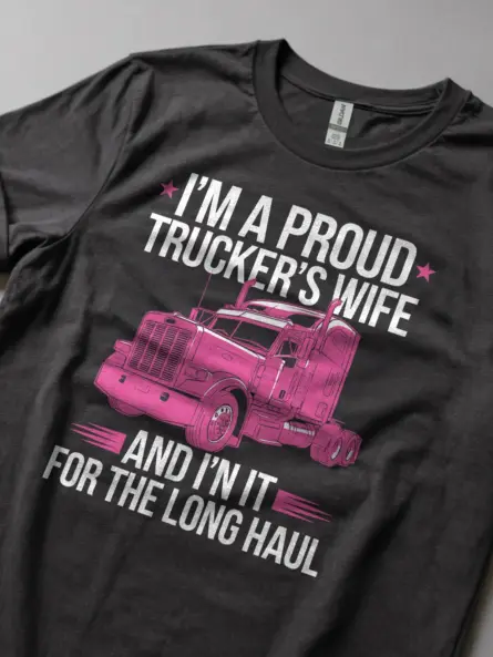 Bold Trucker Wife T-Shirt for Strong, Supportive Spouses - Image 2